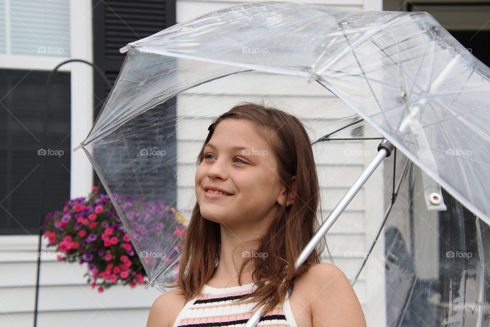 Girl with Totes umbrella