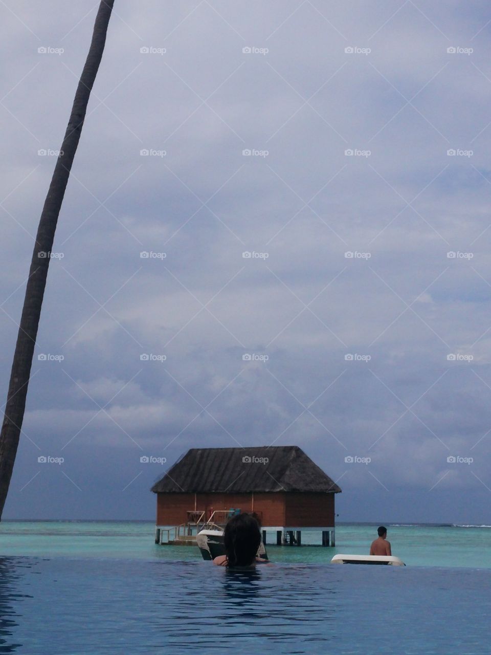 Maldives beach and pool
