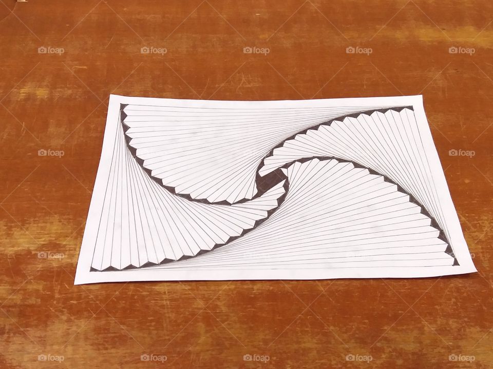 folded fan swirl drawing