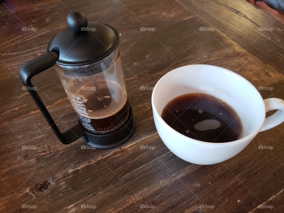 French pressed coffee