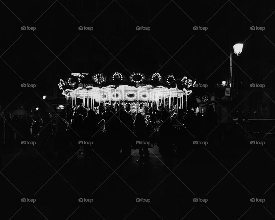 Black and white carousel, Madrid