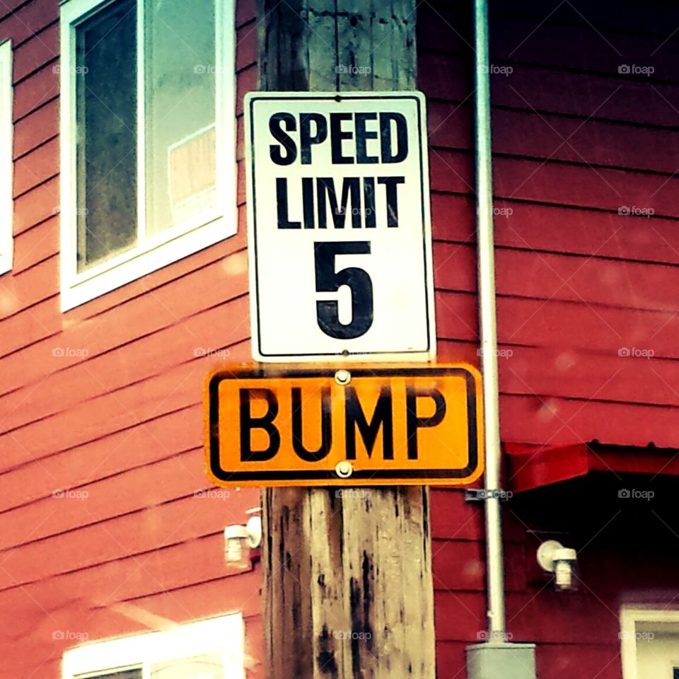 5 mph. Street sign in Sitka,  Alaska