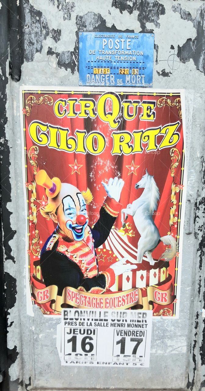 Circus advertisement  in a strange place