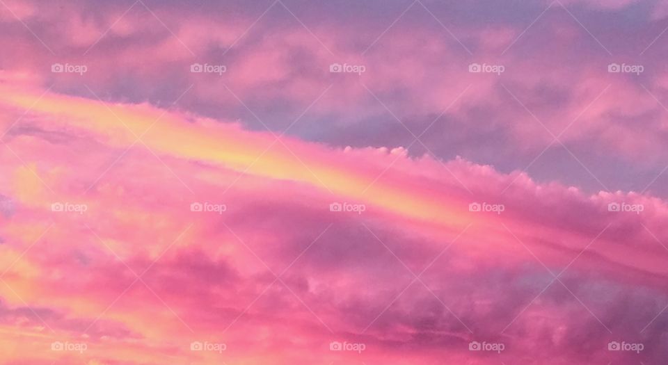 Dramatic pink sky