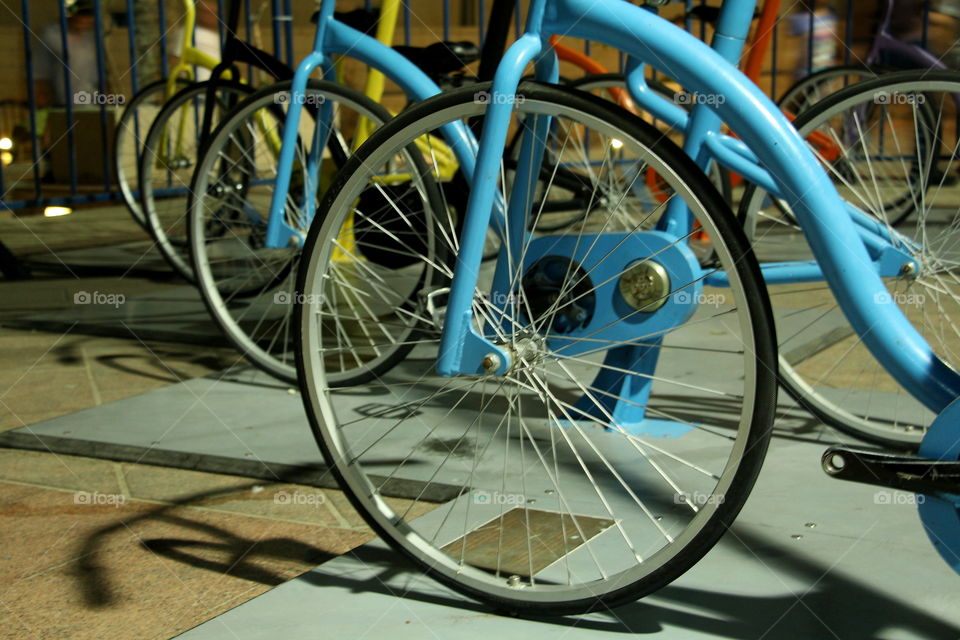 bicycle. bikes parked