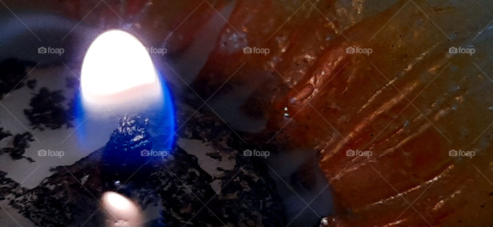 Diwali the festival of lights. closeup  of a wax candle.