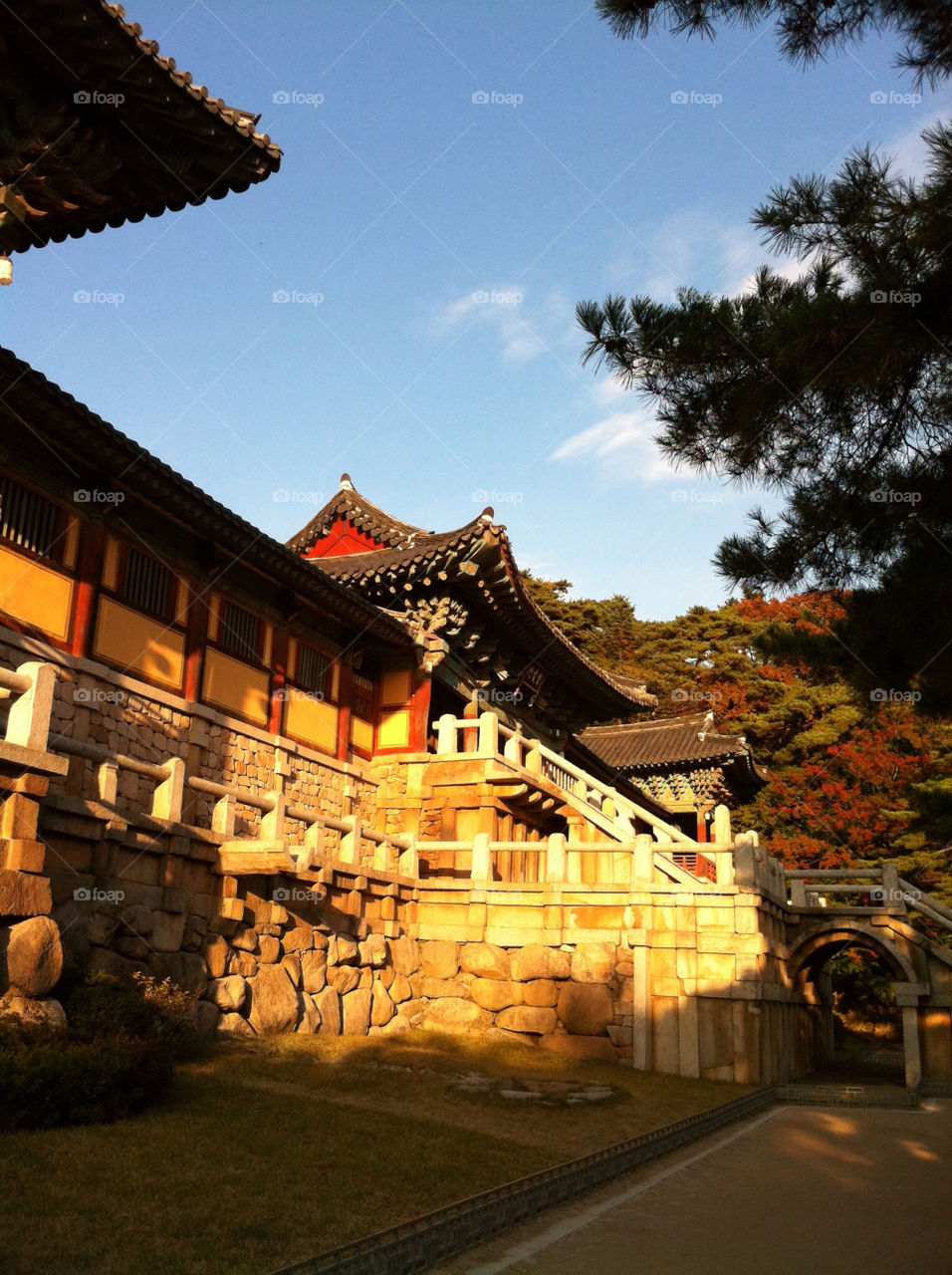 republic of korea fall autumn temple by MAUDJACK