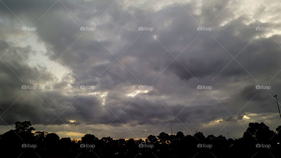 Dark clouds in the sky