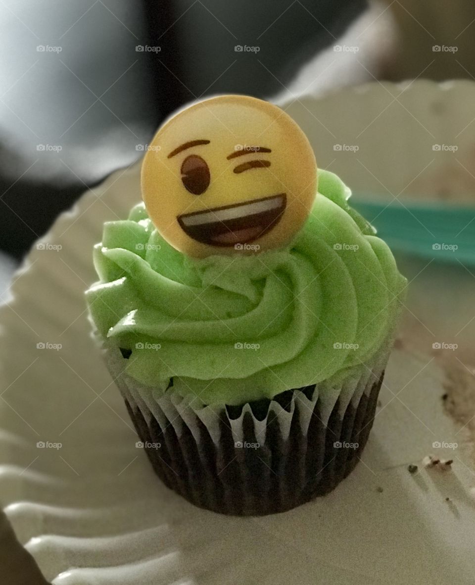 Emoji chocolate cupcake