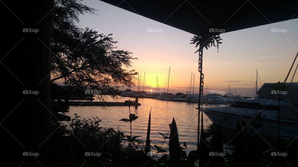 Sunset from Bahia Marina, at Salvador, Bahia, Brazil.