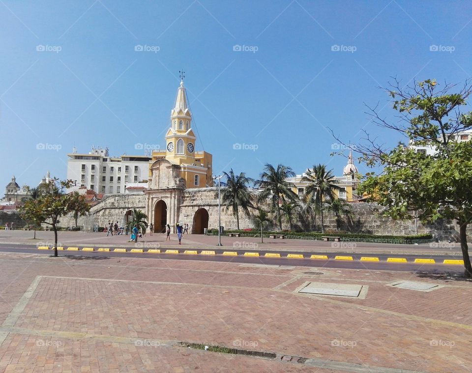 The clock tower of Cartagena