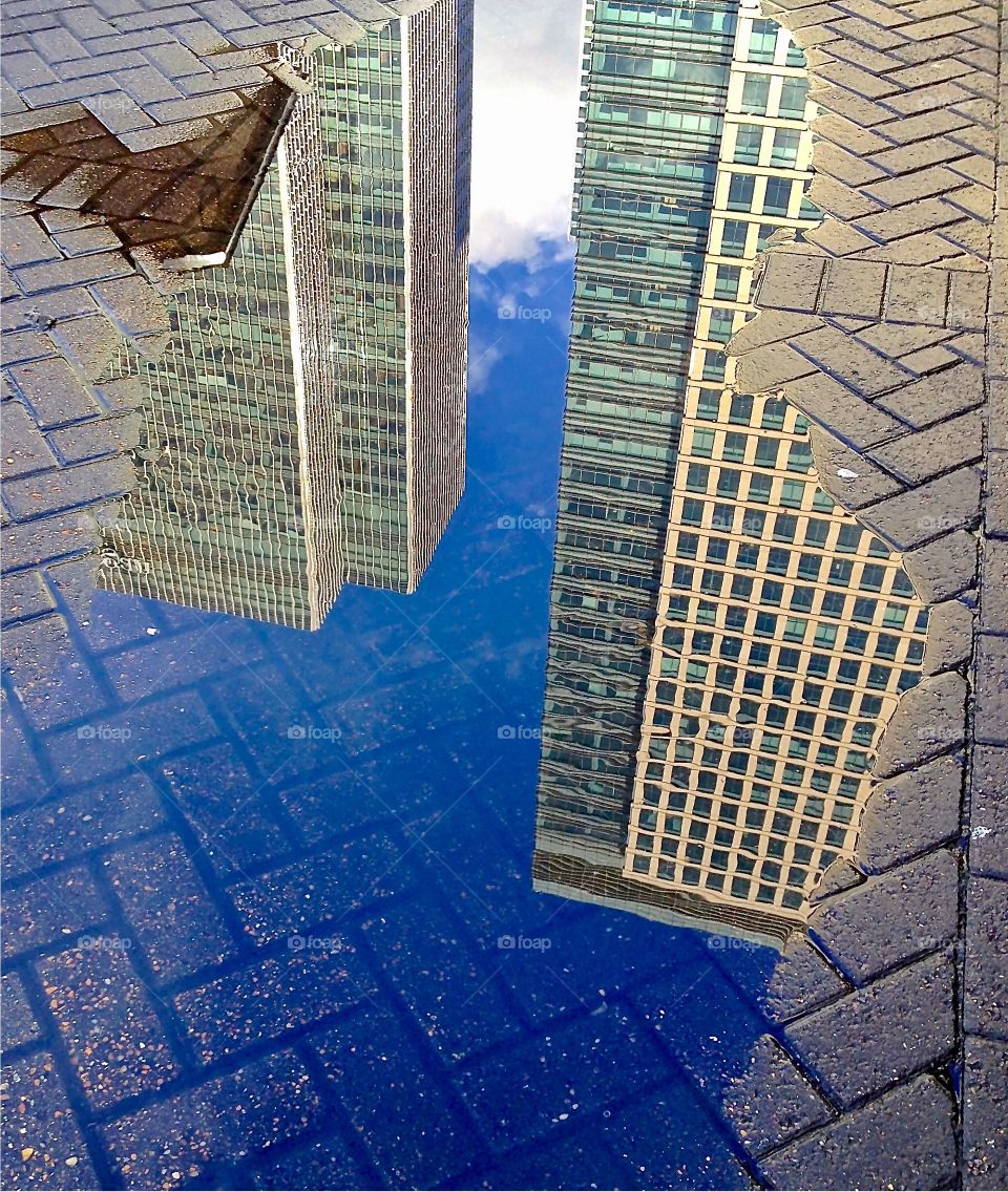 Puddle fun in London - reflections after the rain