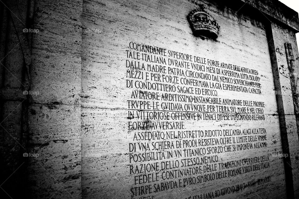 Italian Inscription over one of the roman bridge over the Tevere 
