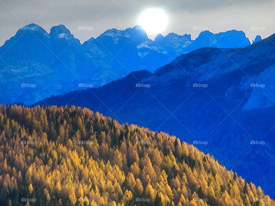 Green Blue and Yellow Hills