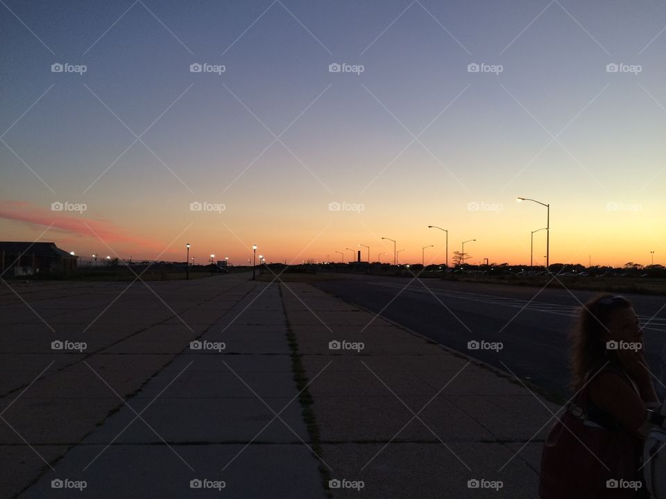 Sunset, Landscape, Street, Sun, Road