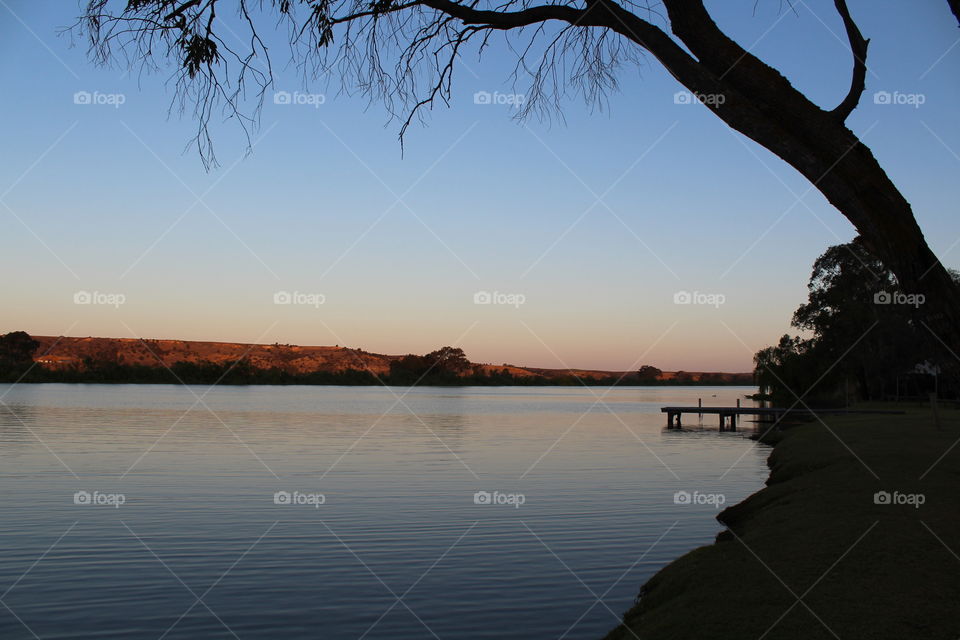 Sunset over the mighty Murray River