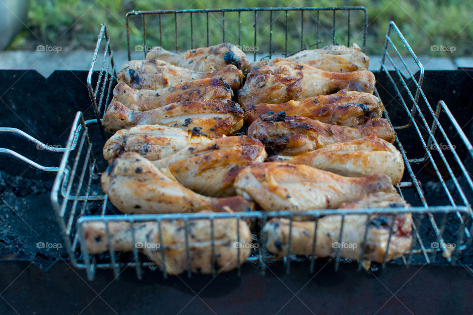 chicken barbecue . grilled chicken legs