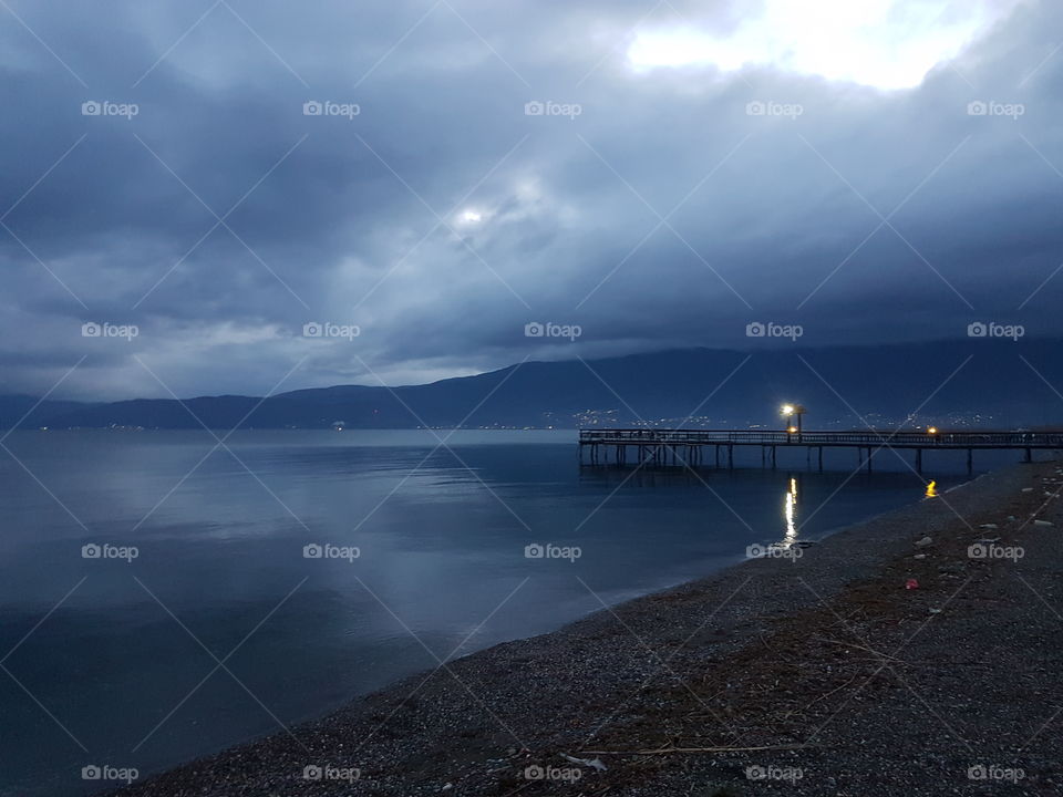 Lake in dusk 