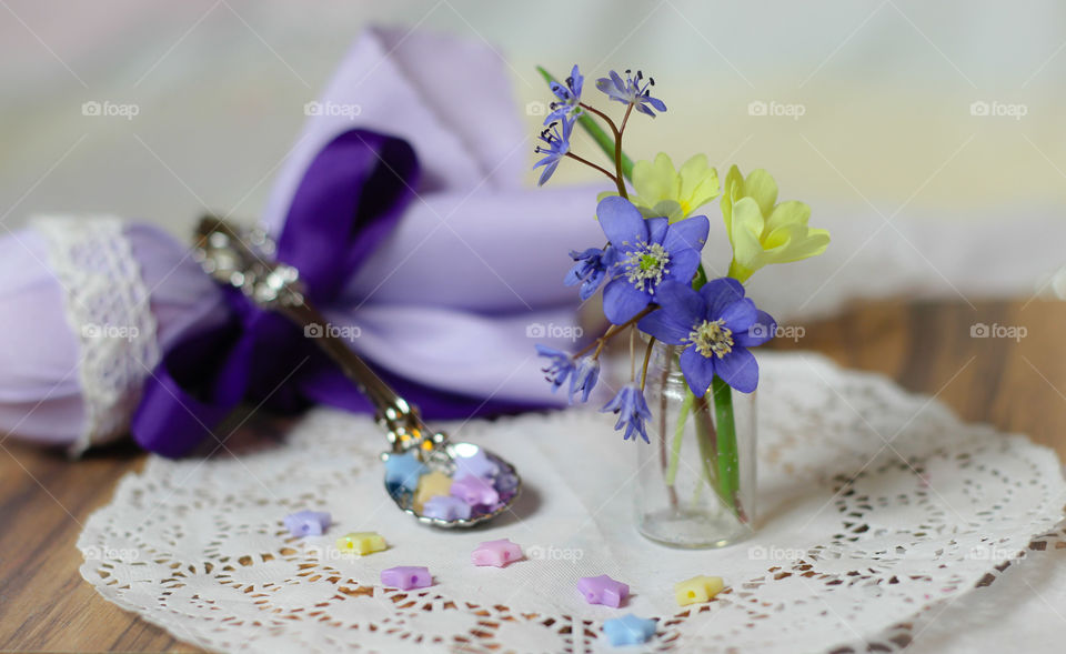 easter miniature spring flowers pastel stars
