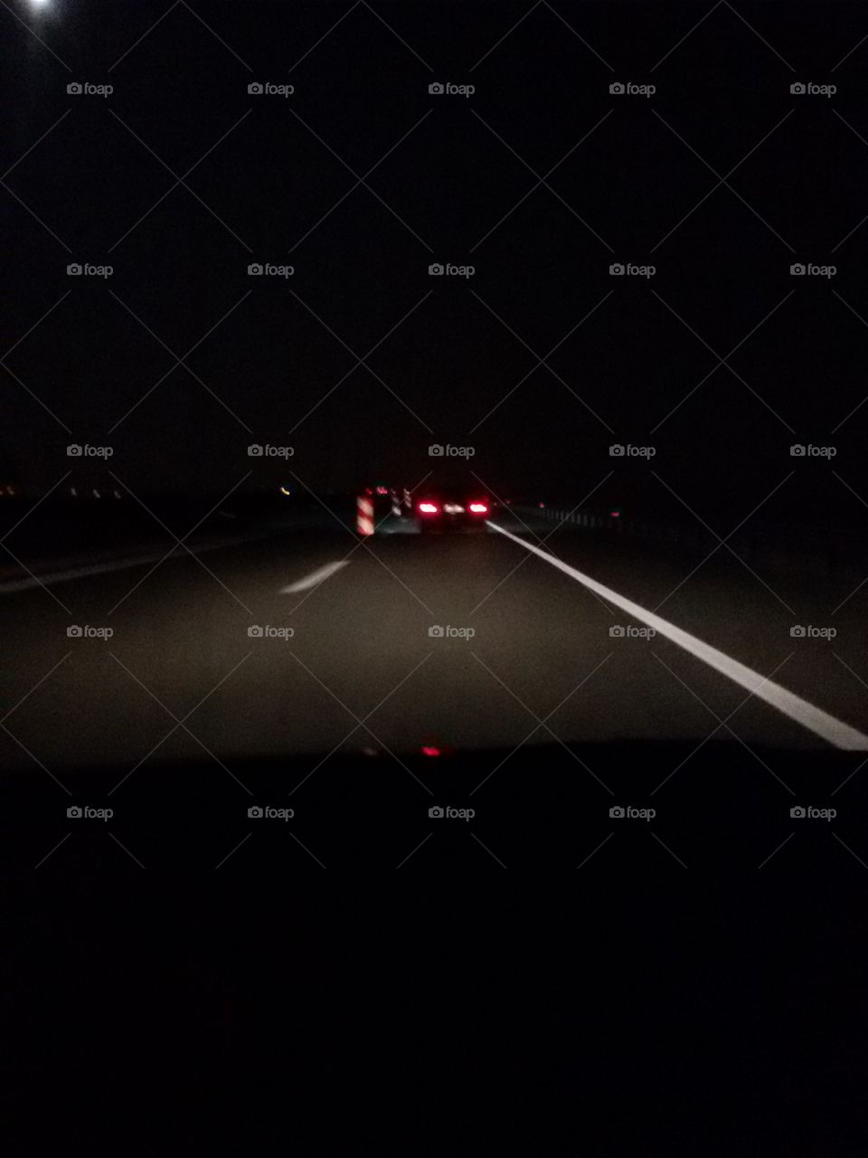 car lights on highway