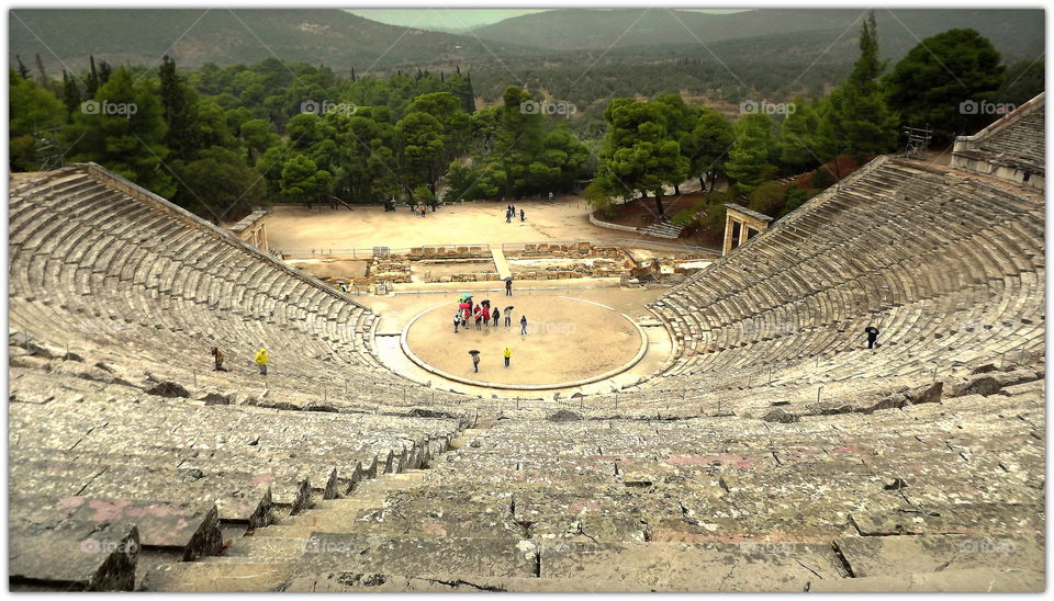 Ancient Epidaurus. An overview of the well maintened greek amphitheater