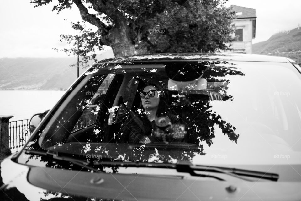 Girl spleaping in the car