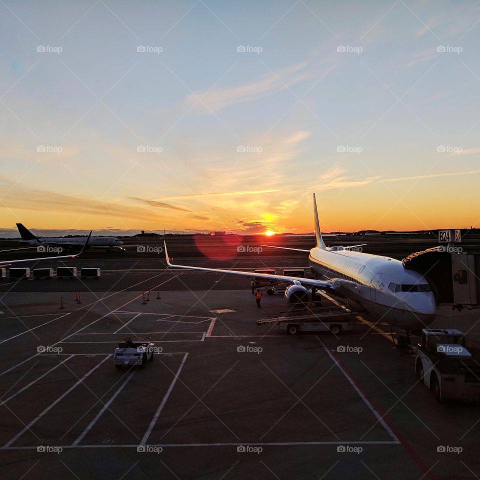 Sunrise at Logan Airport