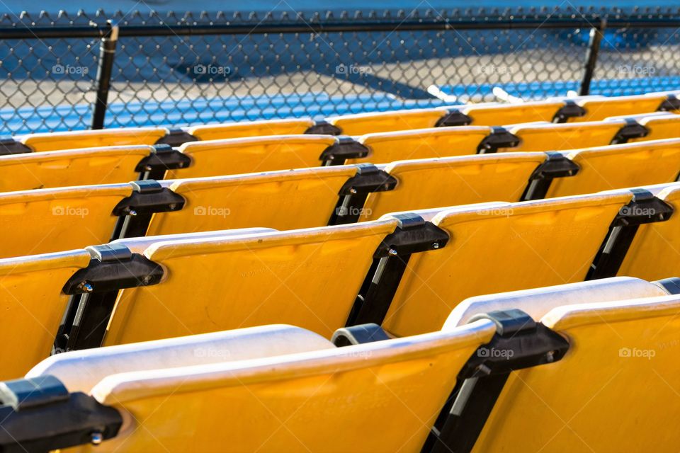 Empty seats at soccer match