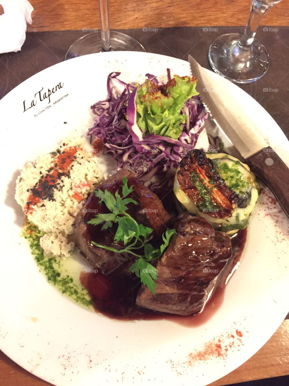 Large plate of steak in Argentina