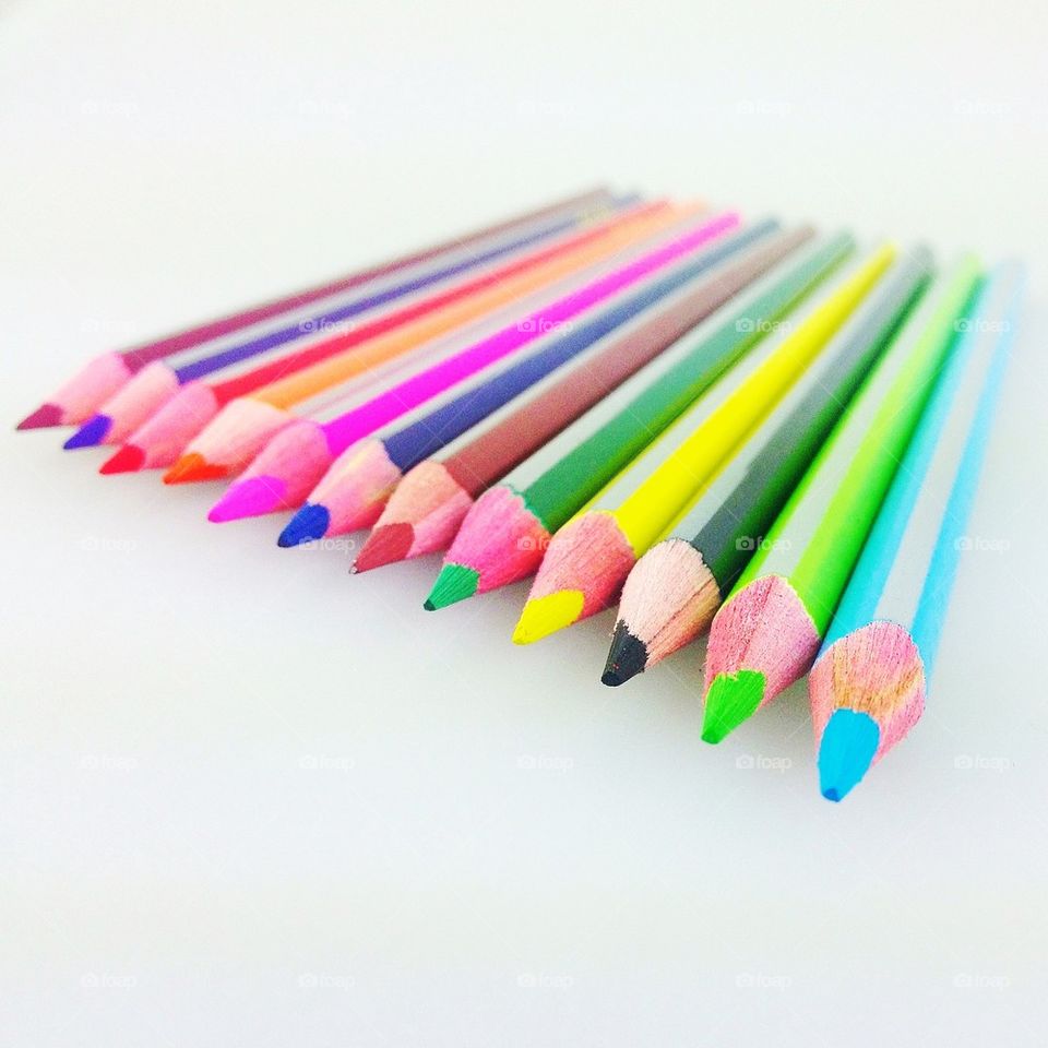 Coloured pencils.