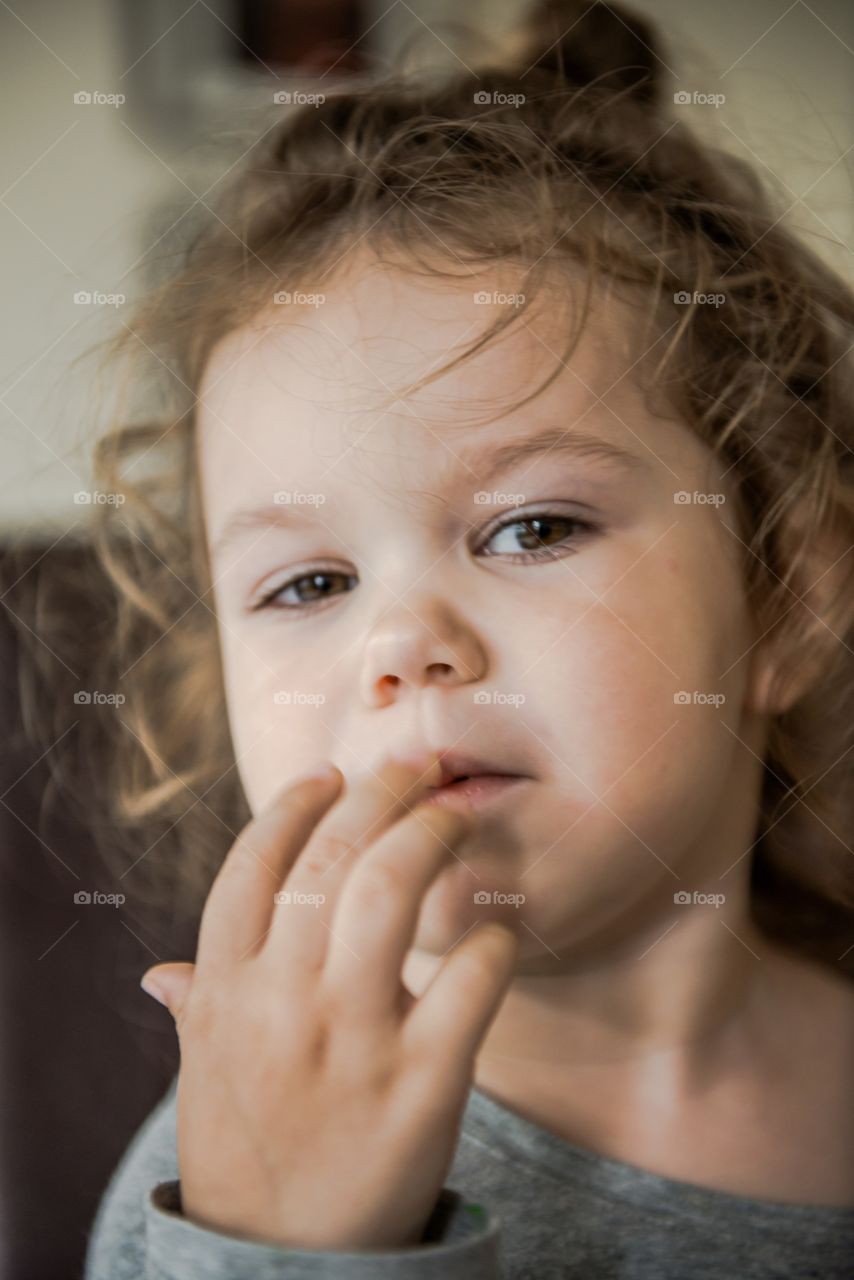 Close-up of a baby girl