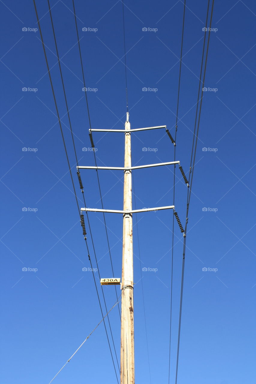Electric post with cables