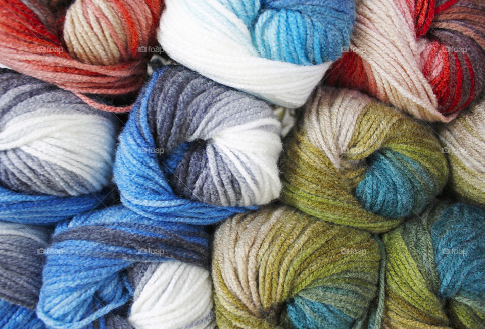 Wool yarn colorful
