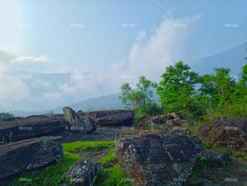 rock in mountain view