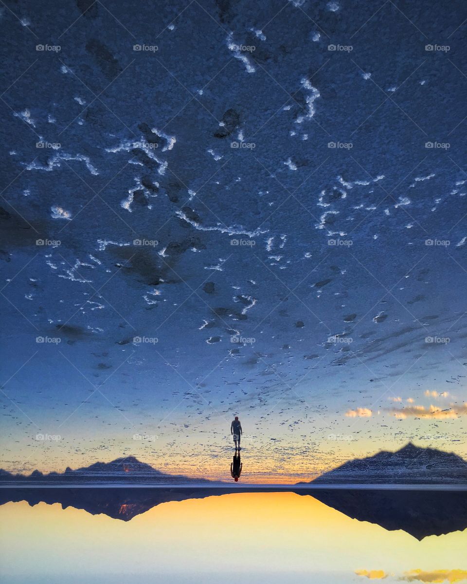 Bonneville Salt Flats, reflected. 