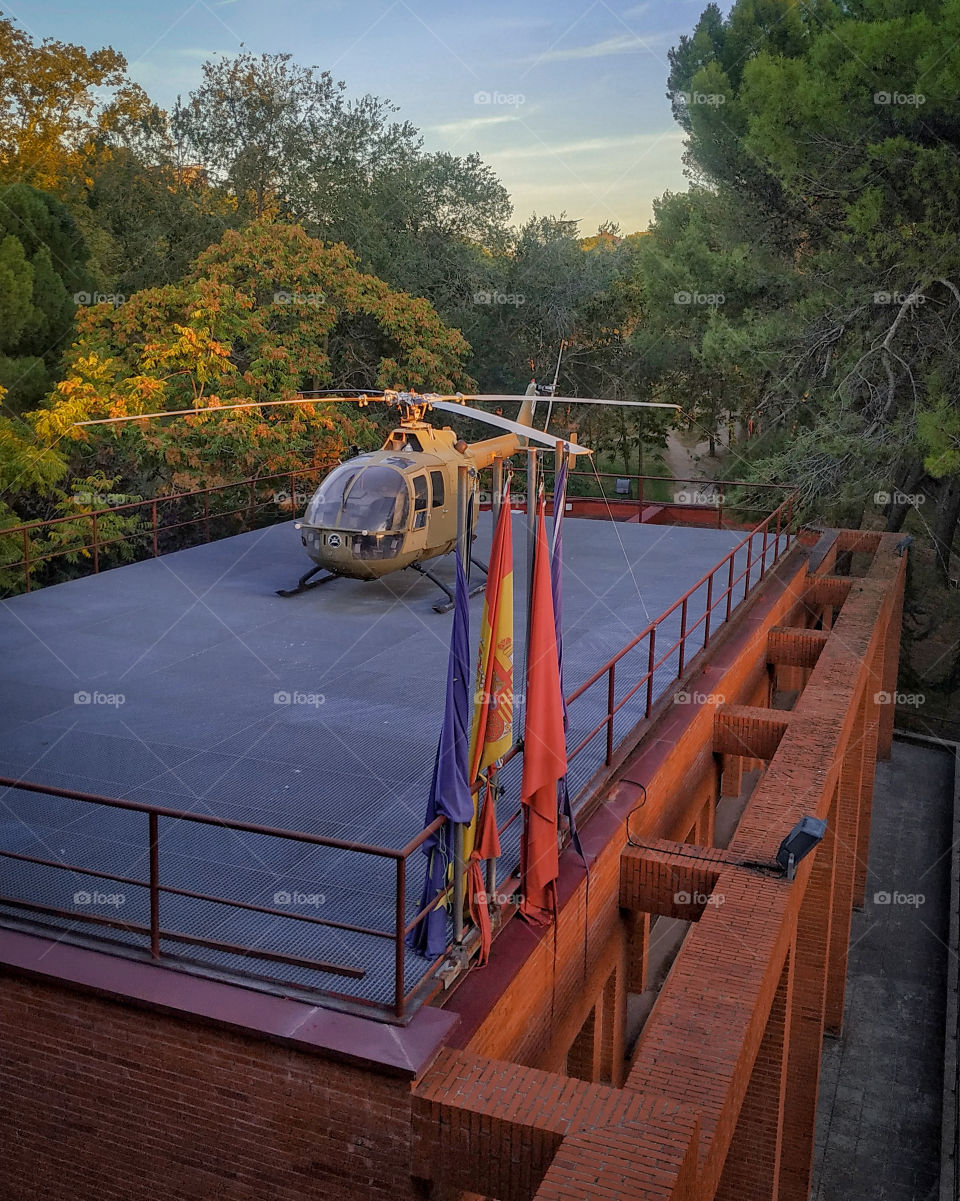 Helicopter on the roof
