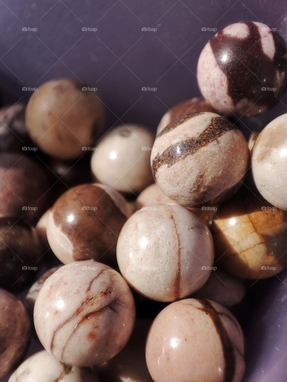 Macro photo of natural stones lying on the table