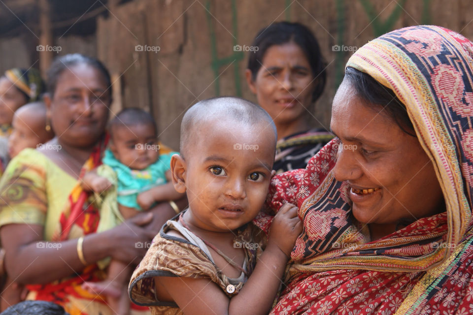 Newborn baby in slum