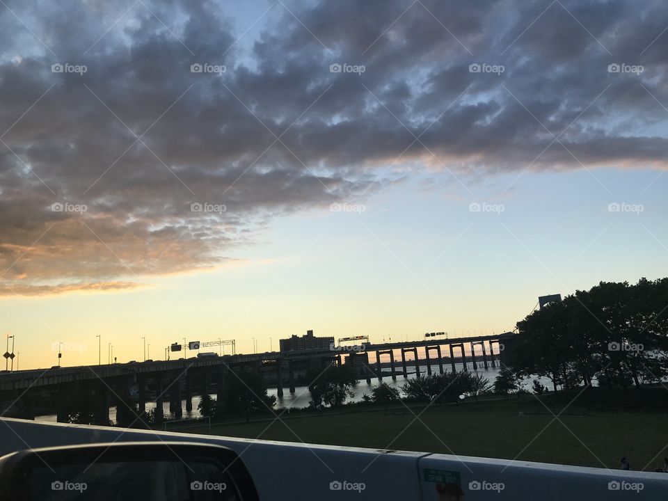 sunset on bridge 