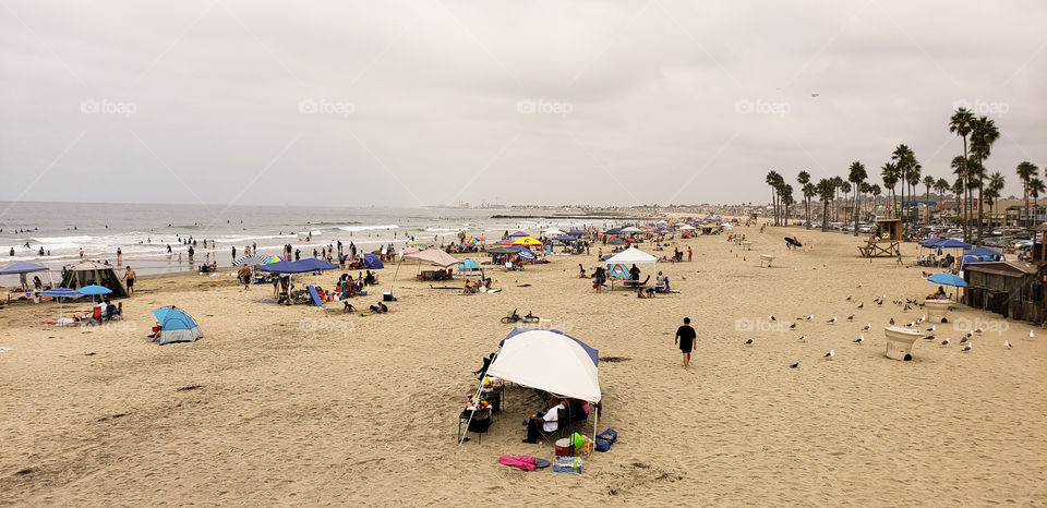 Umbrellas on Newport Beach