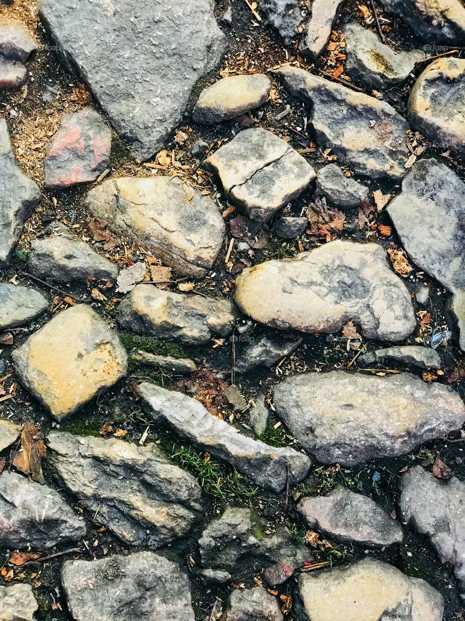 stones old and rusty way