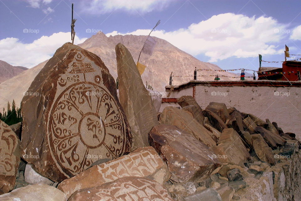 Buddhist Mani stones in Ladakh
