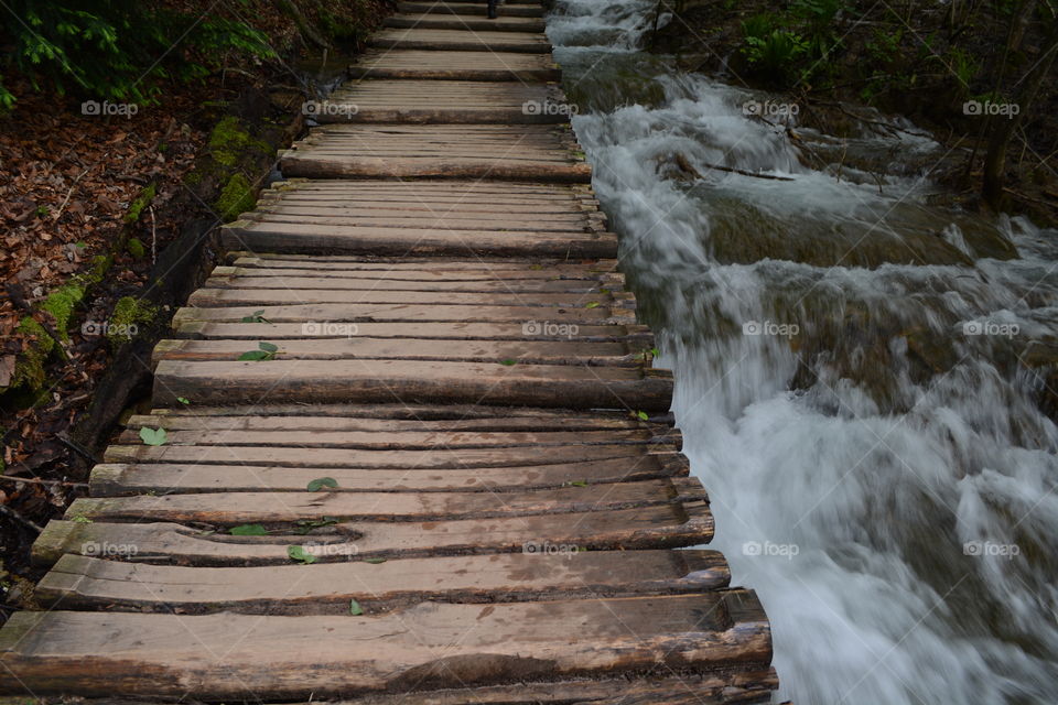 Path by the waterfall