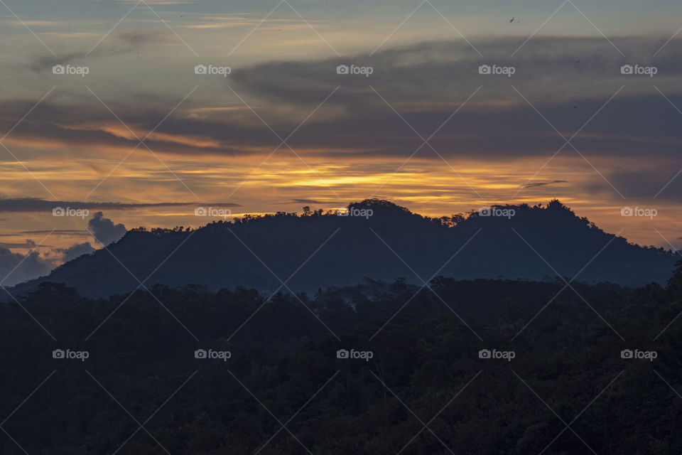 sunset at the mountain