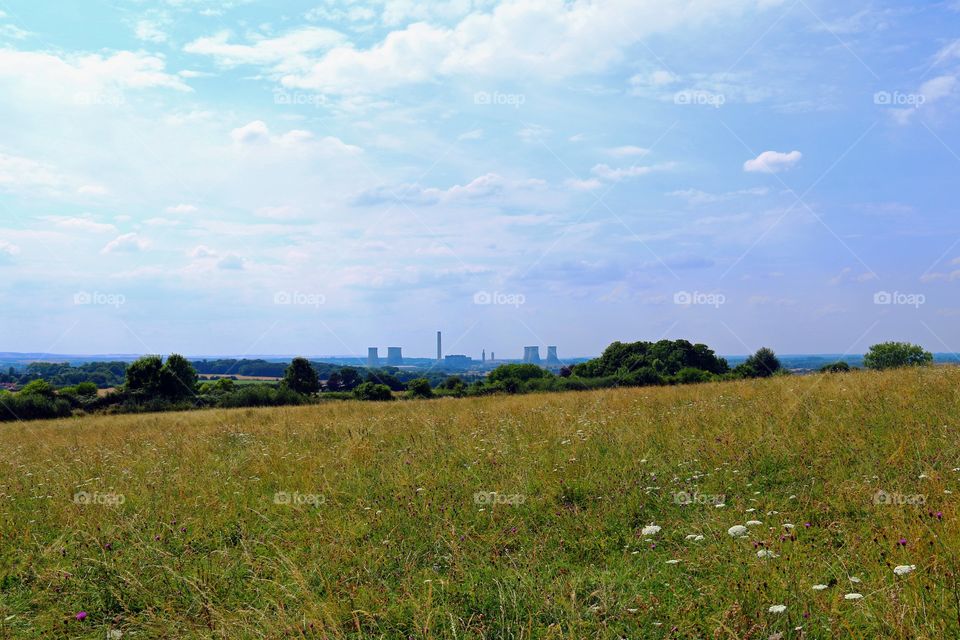 Didcot Power Station viewed from Wittenham Clumps