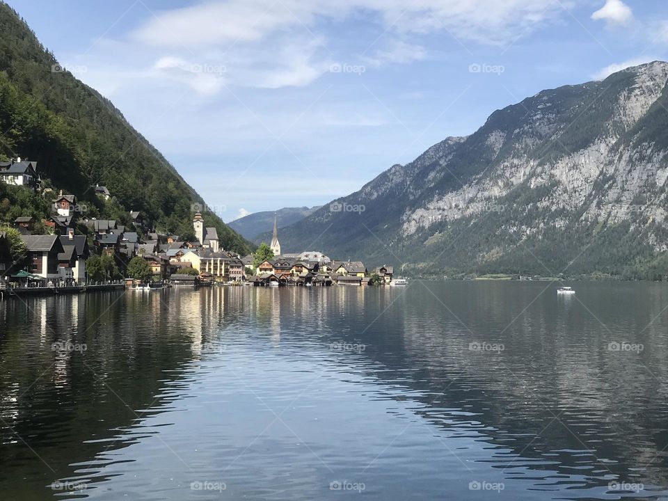 Beautiful alpine lake. Lake Hallstatt. Austria 