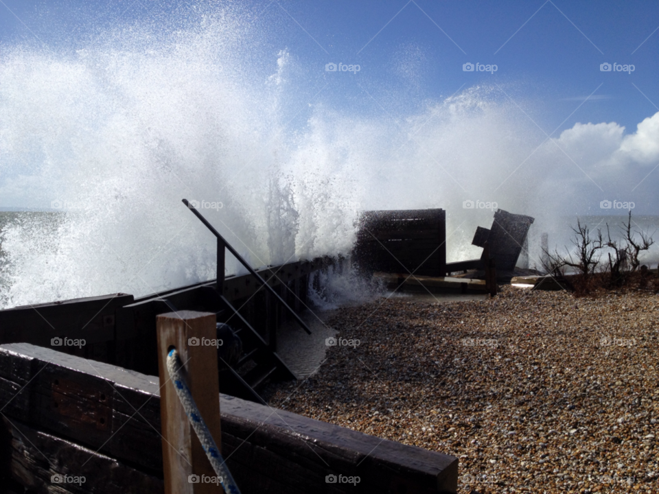 selsey water waves coast by bourneweb