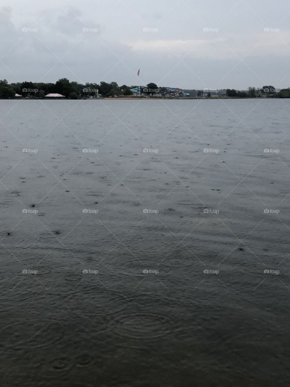 Raindrops on the water 