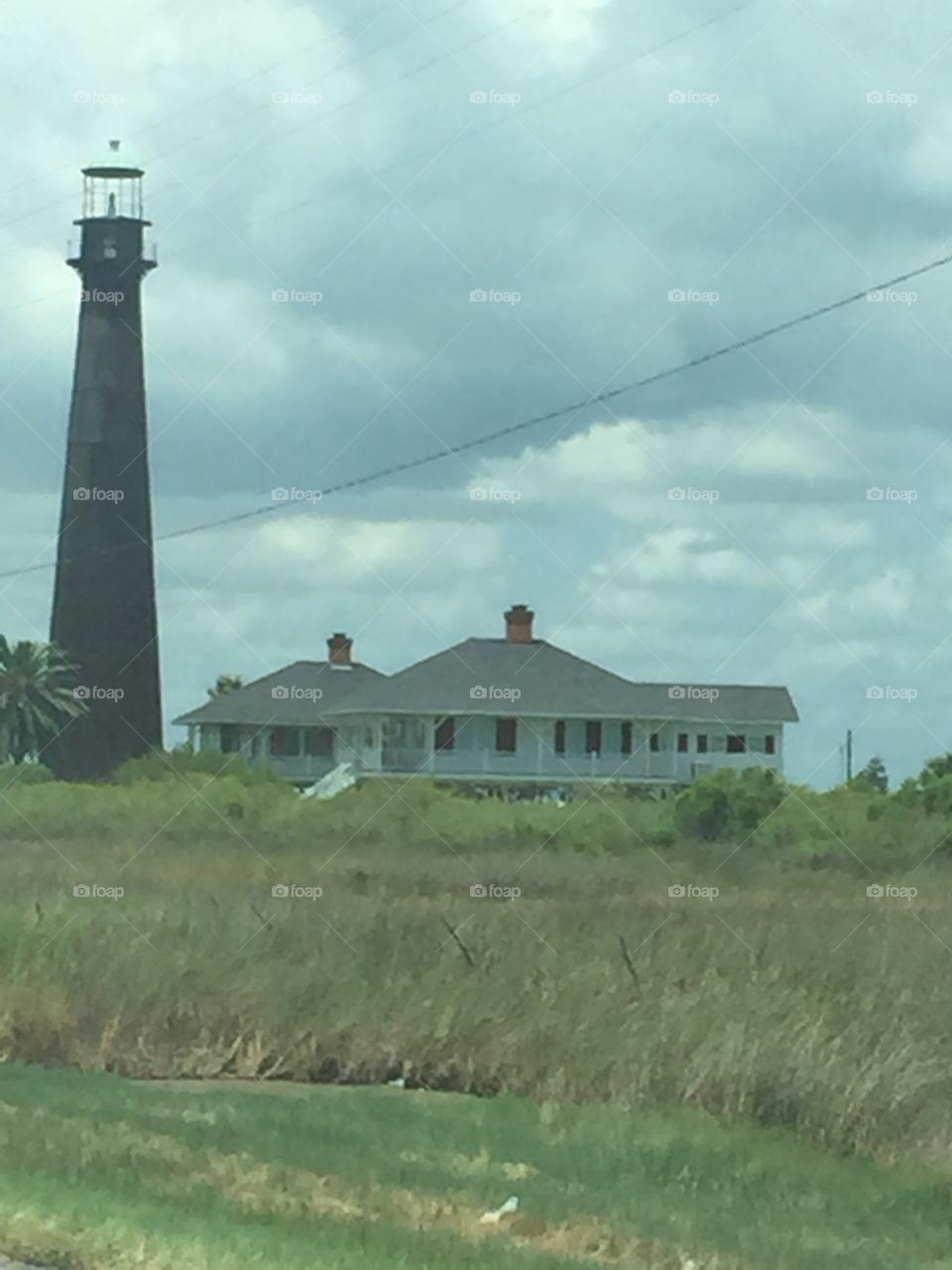 Lighthouse on Bolivar Peninsula in Texas  