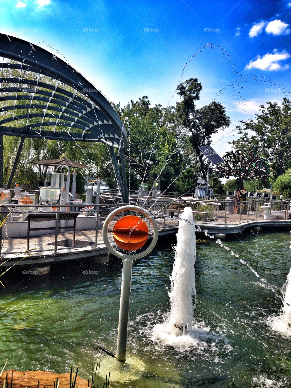 Outdoor fun. Outdoor Water play exhibit